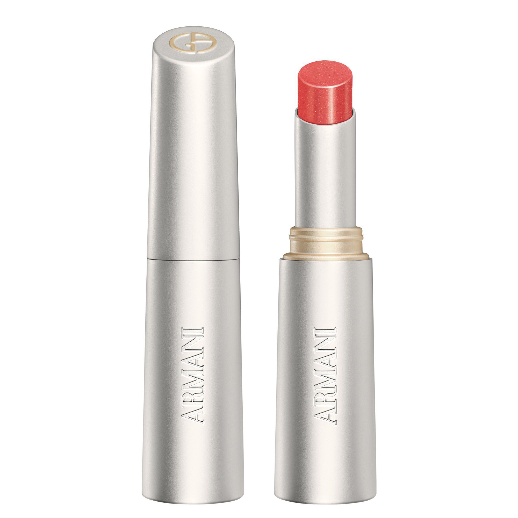 Armani Prisma Flash pakket, met elegante zilveren verpakking en iconisch GA -logo.