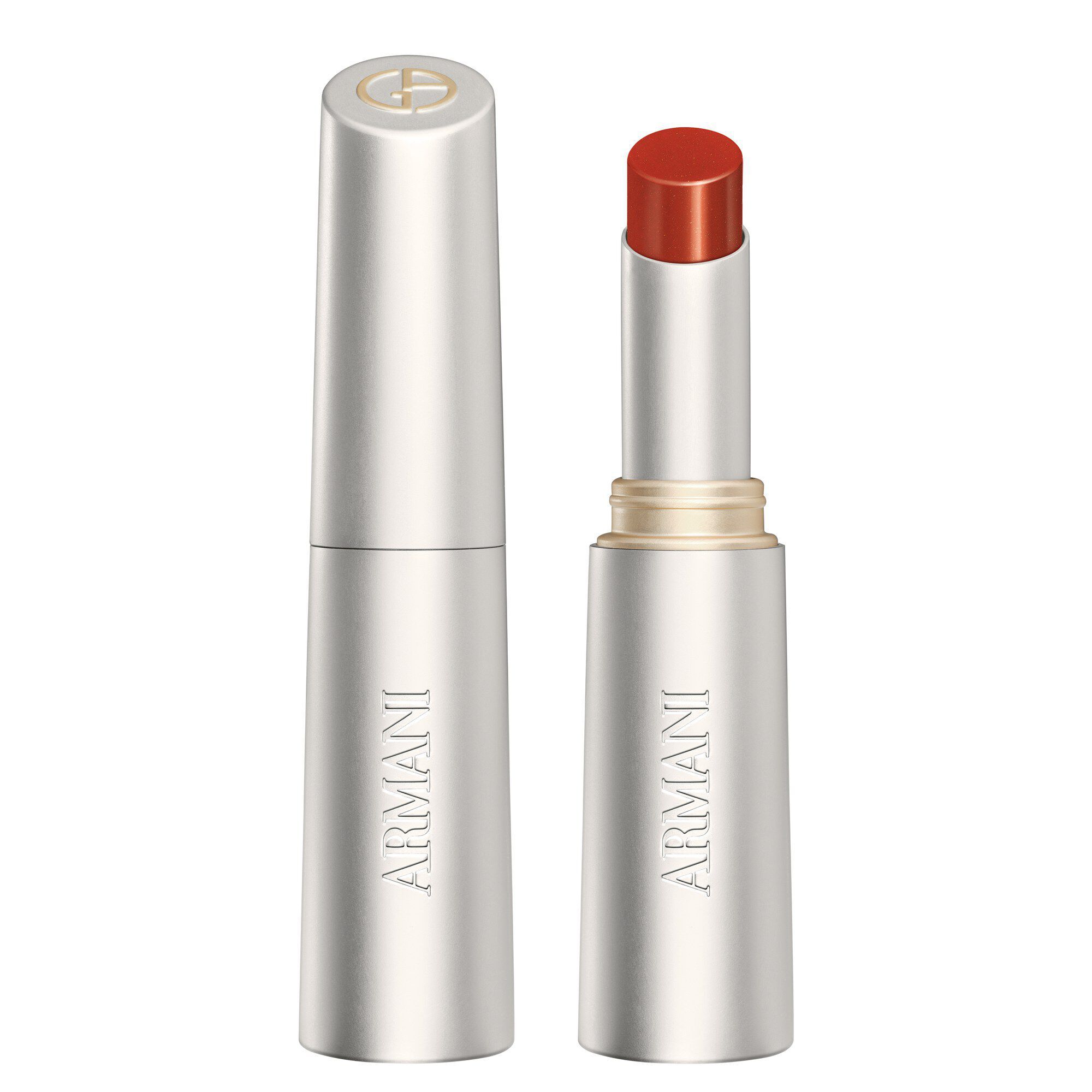 Armani Prisma Flash pakket, met elegante zilveren verpakking en iconisch GA -logo.