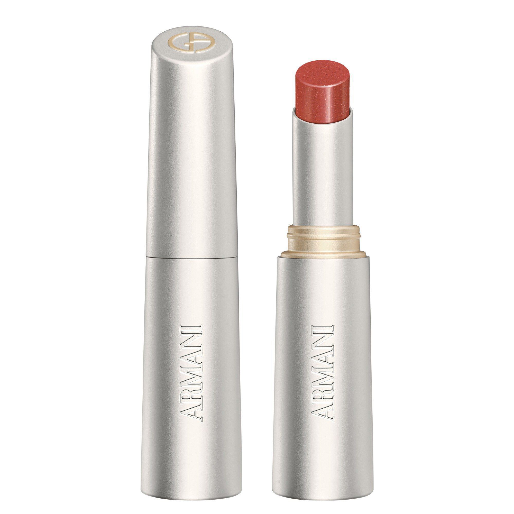 Armani Prisma Flash pakket, met elegante zilveren verpakking en iconisch GA -logo.