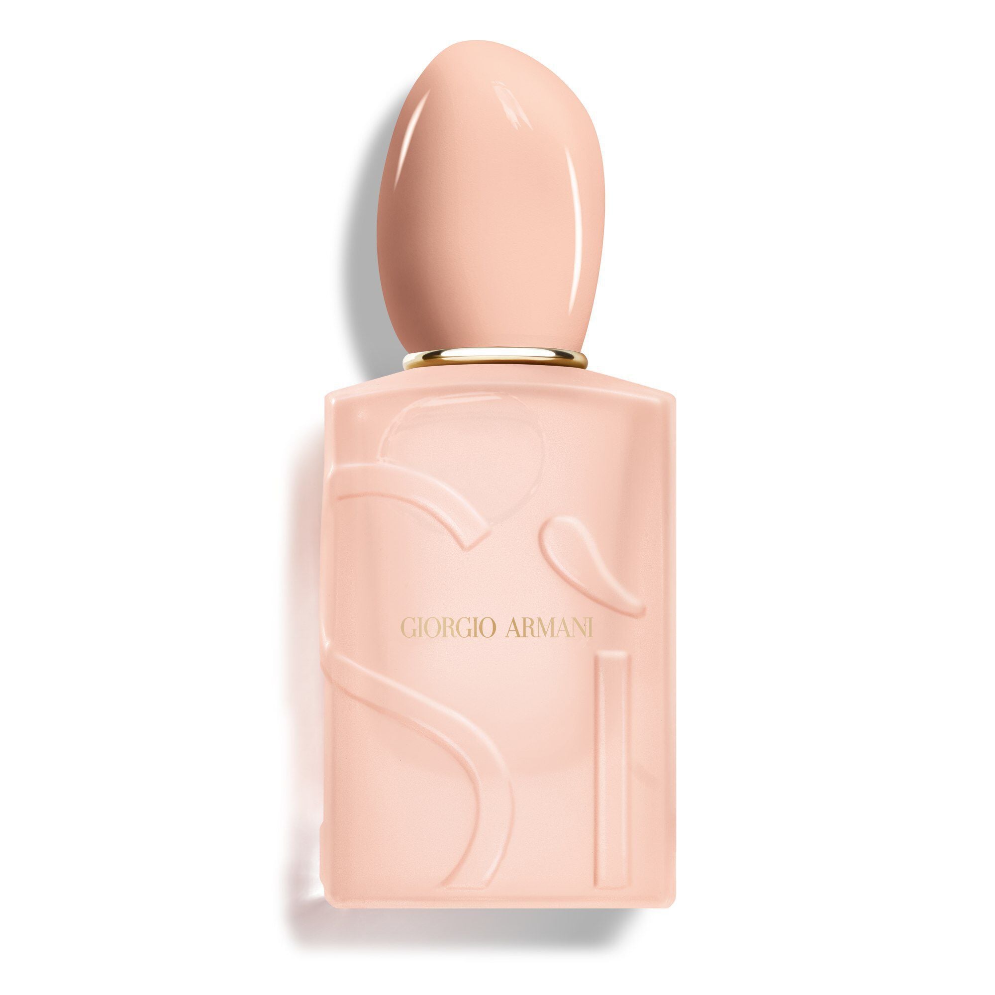Giorgio Armani Si Nude Bloom parfumfles op een witte achtergrond.